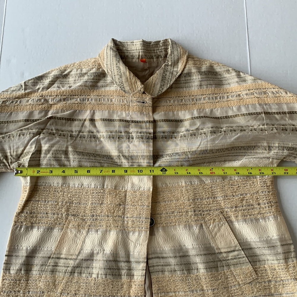 PIAZZA SEMPIONE Vintage Textured White, Beige, Gray, Gold Jacket - Size Medium - Picture 13 of 16